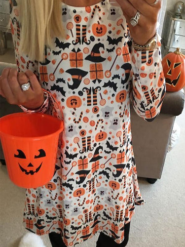 Halloween Pumpkin Ghost Dress