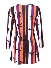 Load image into Gallery viewer, Halloween Striped Witch Broomstick Mini Dress
